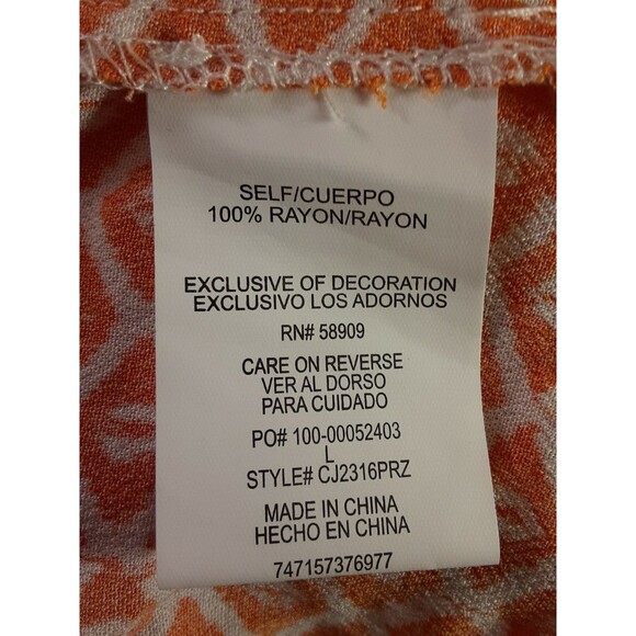 Copper Key NWT Orange Flirty Tie Straps Tank Top Size Large - Picture 8 of 9